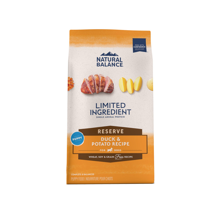 Natural Balance Potato & Duck PuppyDry Dog Food.