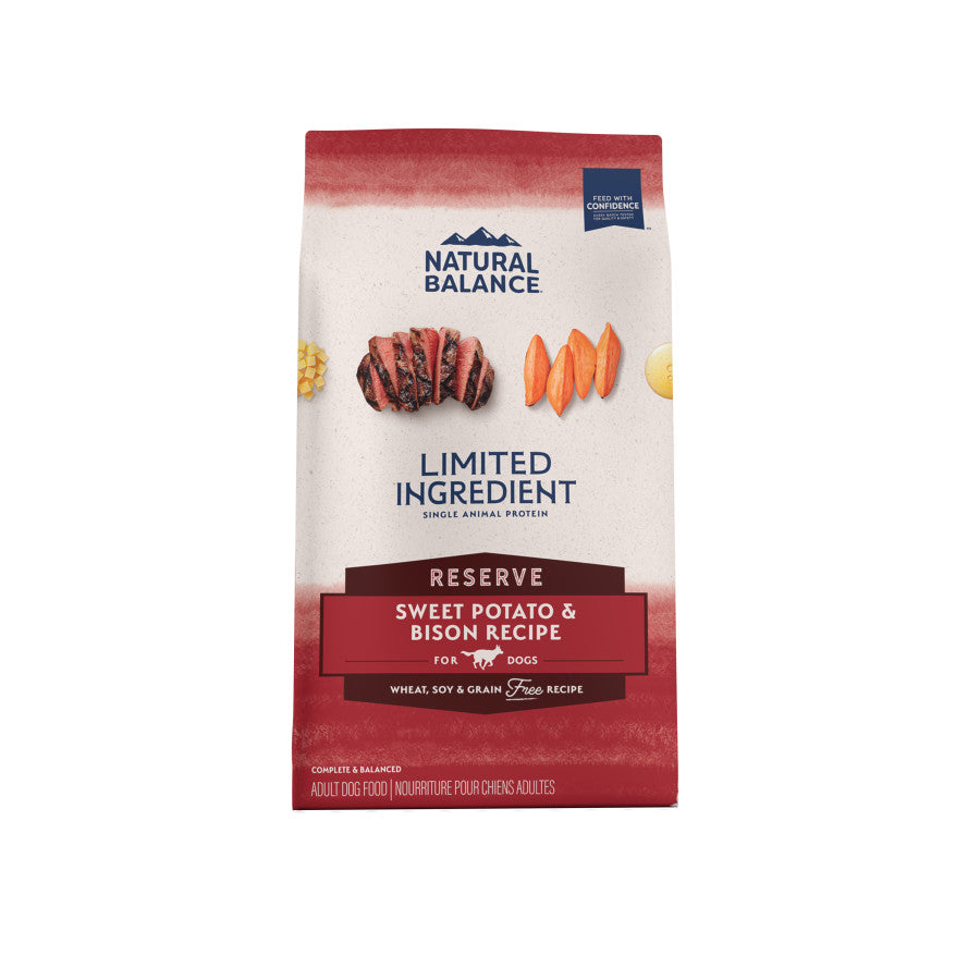 Natural Balance Sweet Potato & Bison Dry Dog Food.