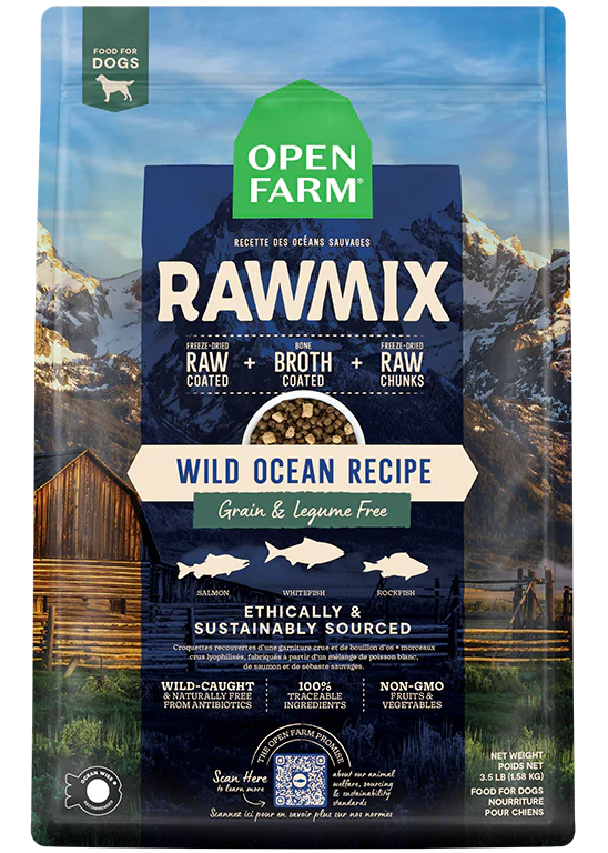 Open Farm Wild Ocean Grain-Free RawMix for Dogs 20 Lb (Not stocked in store).