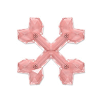 Zeus Duo Cross Bones (6in) Coral Chicken Dog Toy.