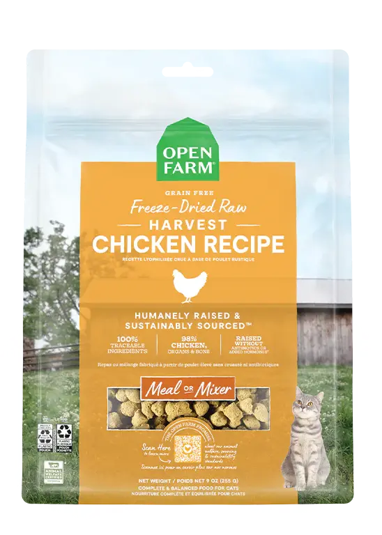 Harvest Chicken Freeze Dried Raw Cat Food.