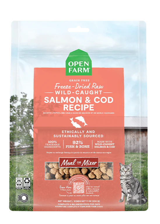 Wild-Caught Salmon & Cod Freeze Dried Raw Cat Food