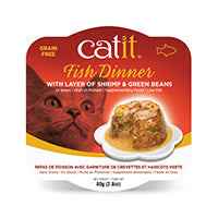 Catit Fish Cat Food Dinner with Shrimp & Green Beans - 80 g (2.8 oz)