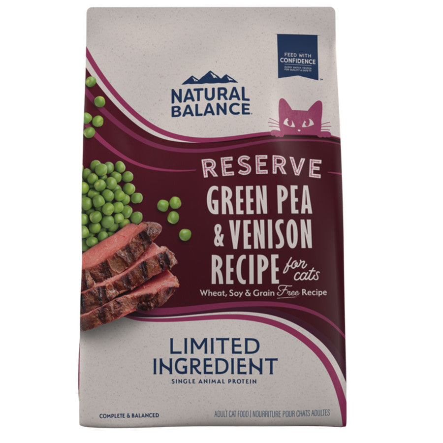 Natural Balance Green Pea & Venison Dry Cat Food.