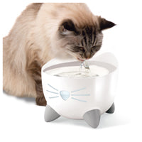 Catit PIXI Pet Fountain - White with Stainless Steel Top - 2.5 L.