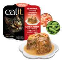 Catit Fish Cat Food Dinner with Shrimp & Green Beans - 80 g (2.8 oz)