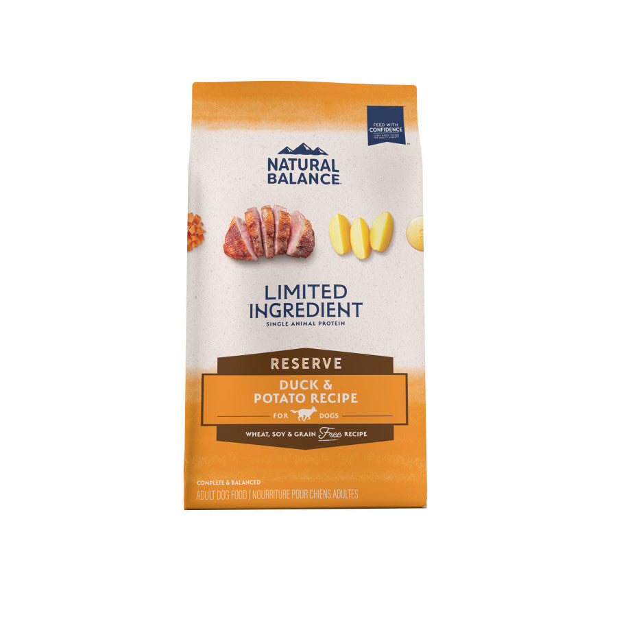 Natural Balance Potato & Duck Dry Dog Food.