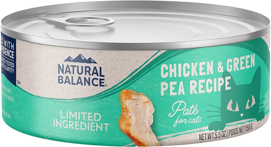 Natural Balance Canned Cat Food - Chicken & Green Pea.