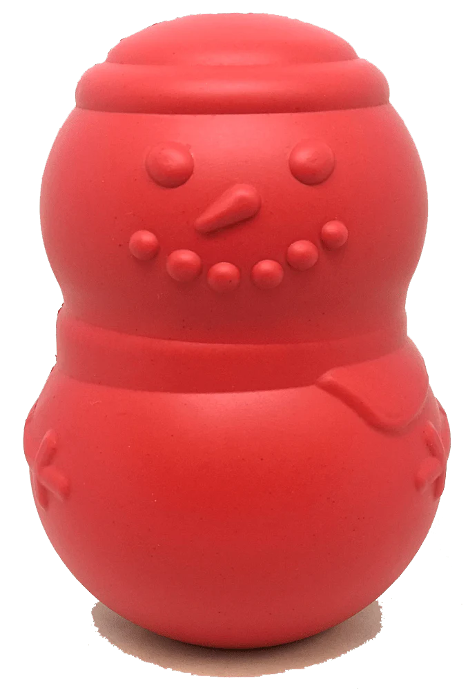 Snowman Despenser Durable Rubber Dog Chew Toy & Treat Dispenser