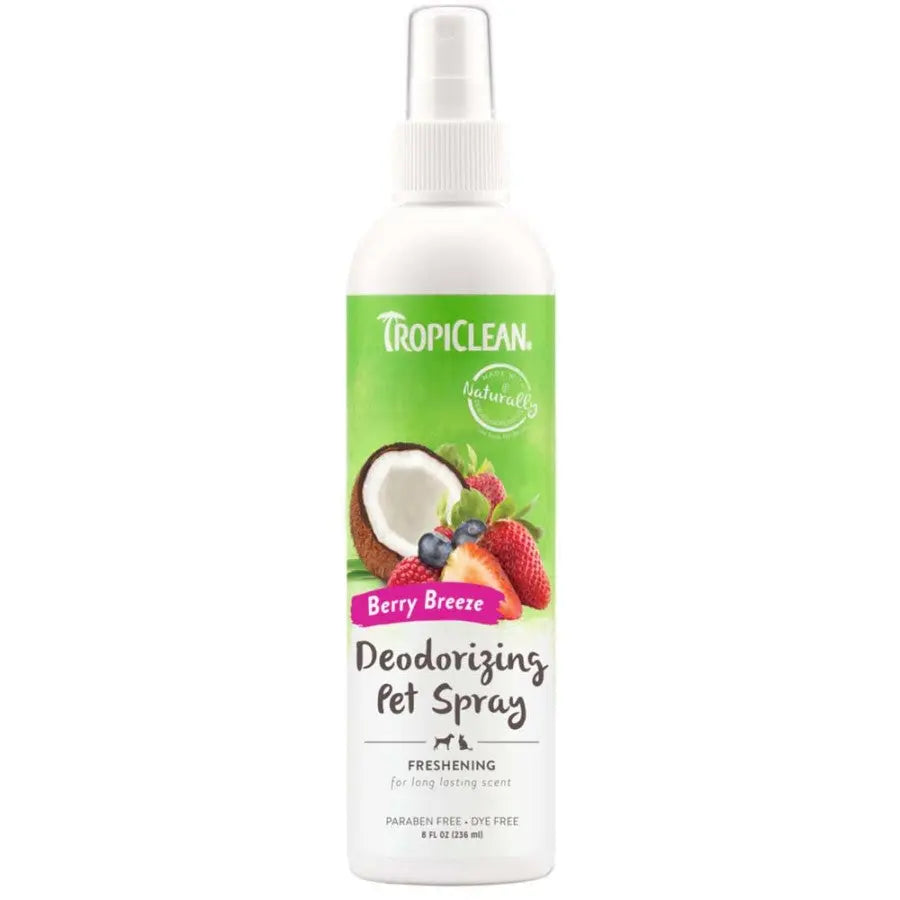 TropiClean Berry Breeze Deodorizing Spray for Dogs 1ea/8 fl oz Central Pet