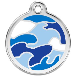 Camouflage Pet ID Dog Tags - Dark Blue.