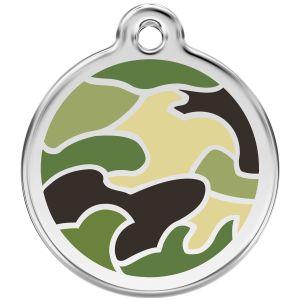 Camouflage Pet ID Dog Tags - Green.