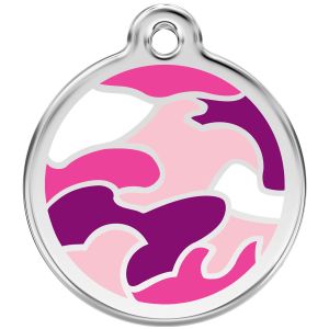 Camouflage Pet ID Dog Tags - Pink.