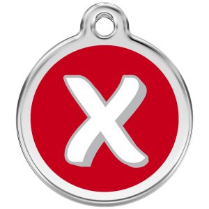Alphabet Tag Letter X Pet ID.