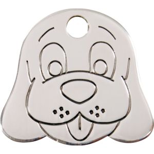 Stainless Steel Dog Face Pet ID Dog Tags.
