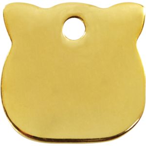 Brass Cat Head Pet ID Dog Tags.