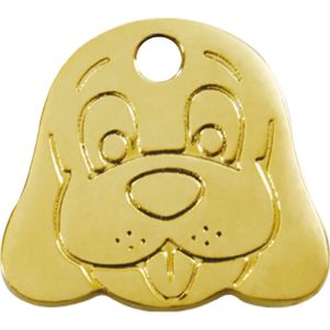 Brass Dog Face Pet ID Dog Tags.