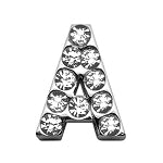 Rhinestone Letters Sliding Collar 3/4" (18 MM) Charms.