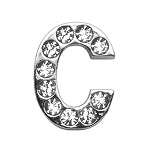 Rhinestone Letters Sliding Collar 3/4" (18 MM) Charms.