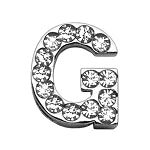 Rhinestone Letters Sliding Collar 3/4" (18 MM) Charms.