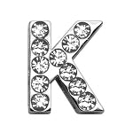Rhinestone Letters Sliding Collar 3/4" (18 MM) Charms.