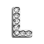Rhinestone Letters Sliding Collar 3/4" (18 MM) Charms.