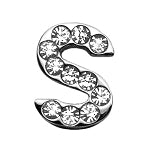 Rhinestone Letters Sliding Collar 3/4" (18 MM) Charms.