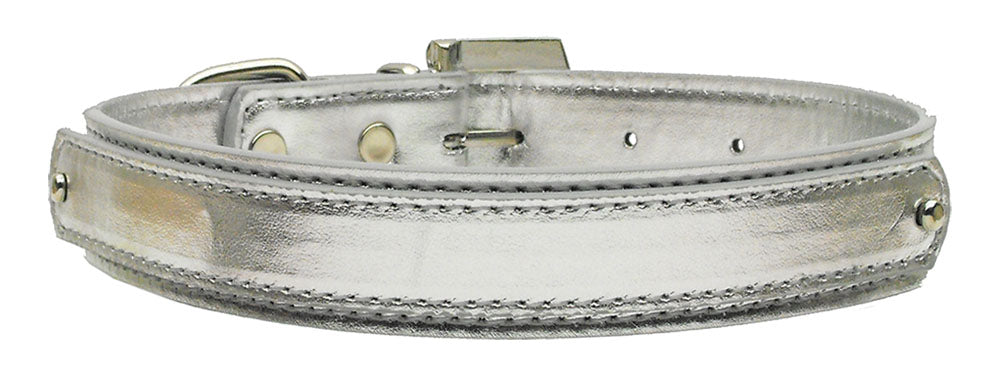 Silver Metallic Two-Tier Dog Collar.