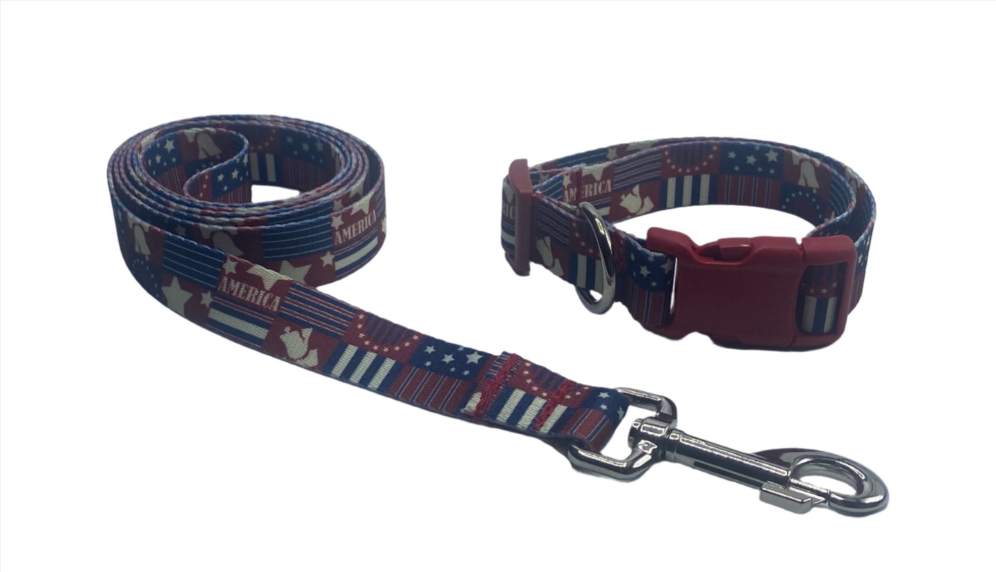 4th of July Collars or leads (1" Wide).