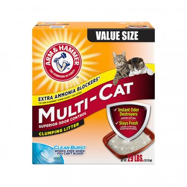 Arm and Hammer Multi-Cat Unscented Clumping Litter.