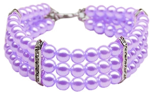 Three Row Pearl Pet Necklace.