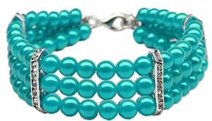 Three Row Pearl Pet Necklace.