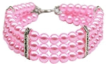 Three Row Pearl Pet Necklace.