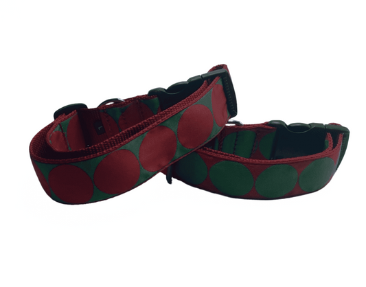 Christmas Dot Dog Collars (1.5" wide).