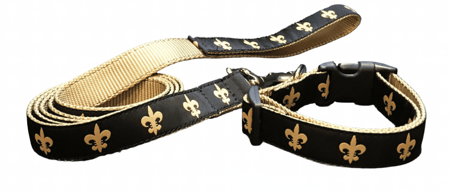 Golden NOLA FDL Dog Collars or Leads (1" Wide).