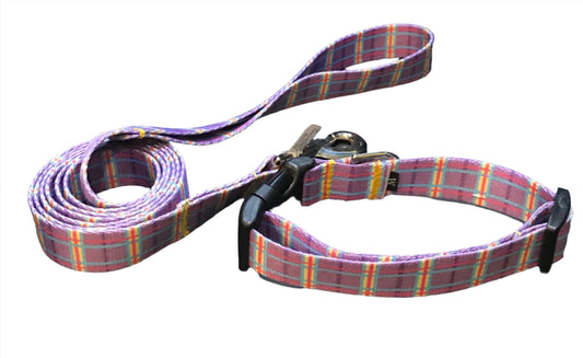 Purple Easter Basket Argyle Dog Collar or Lead.