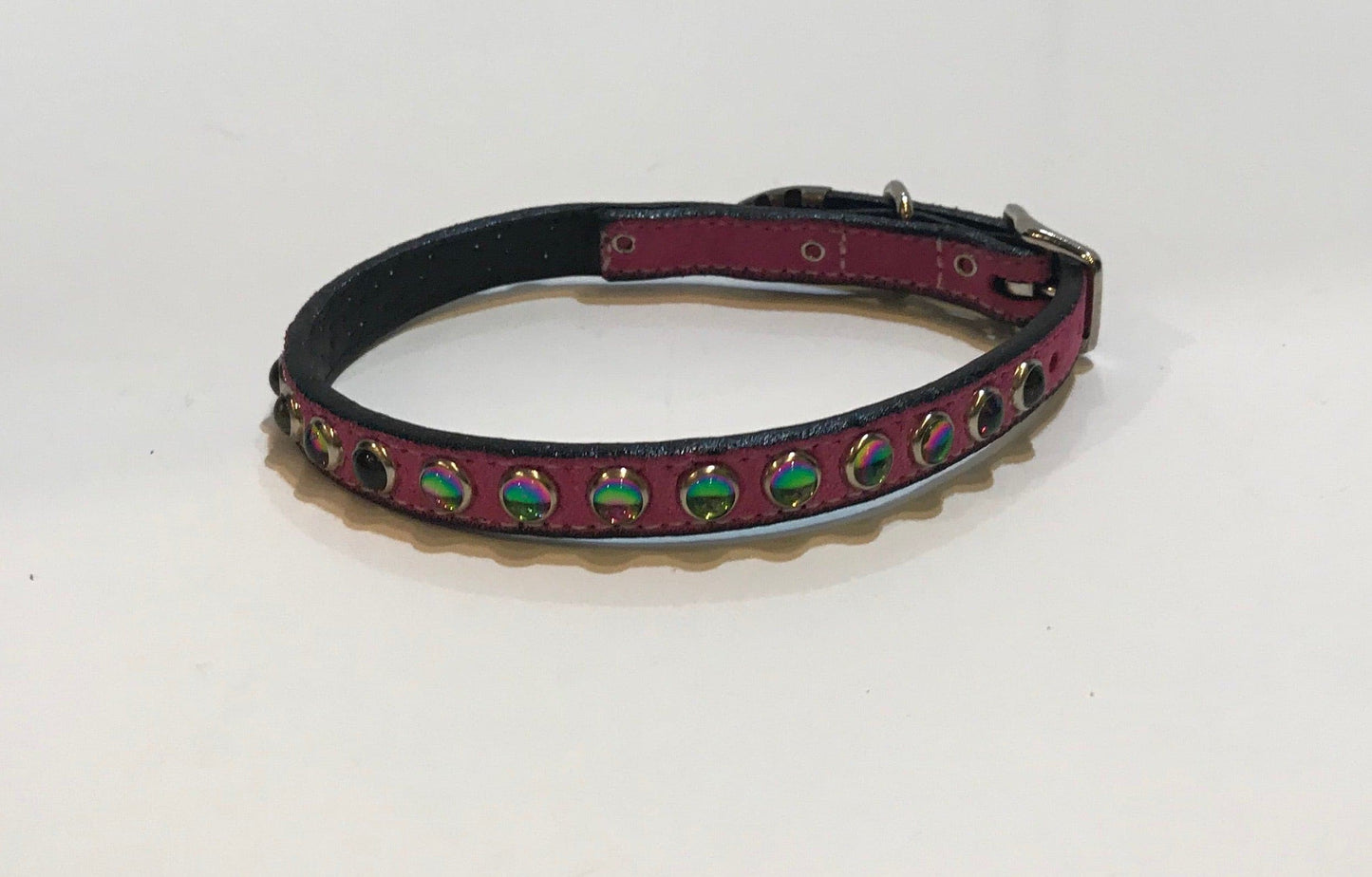 Pink Suede Stone Collar.
