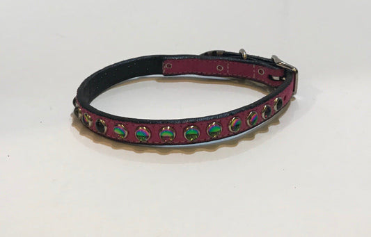 Pink Suede Stone Collar.