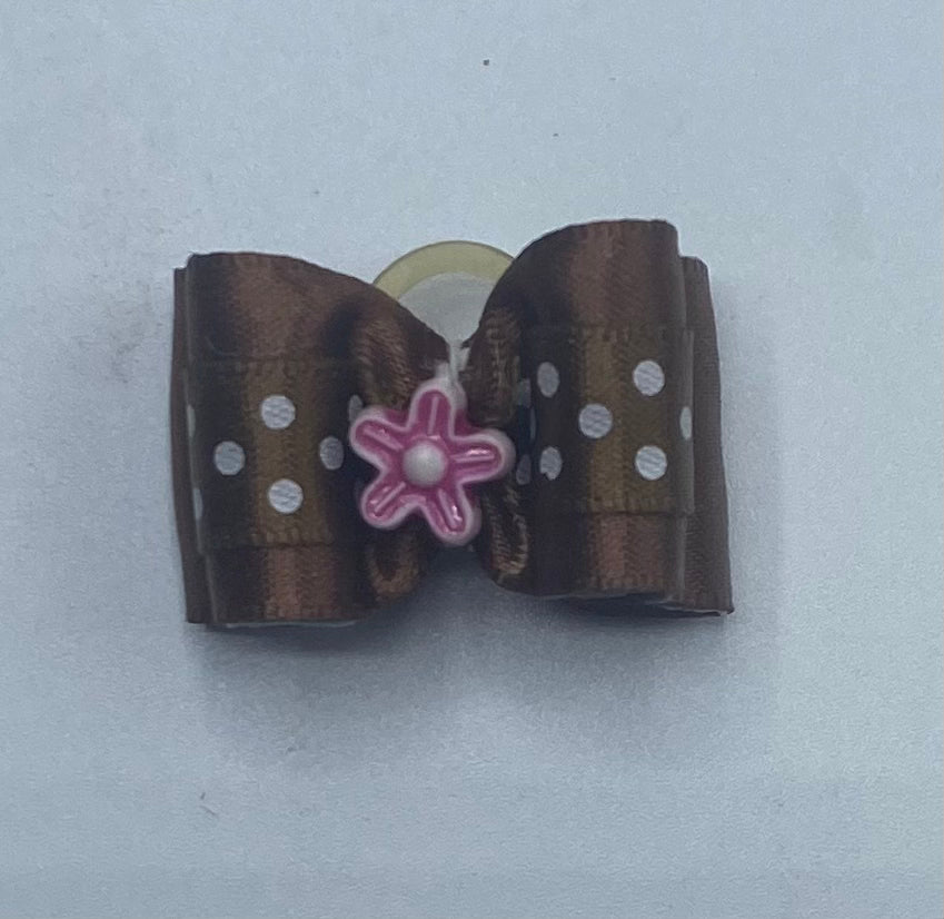 Brown Fancy Dog Hair Bows.