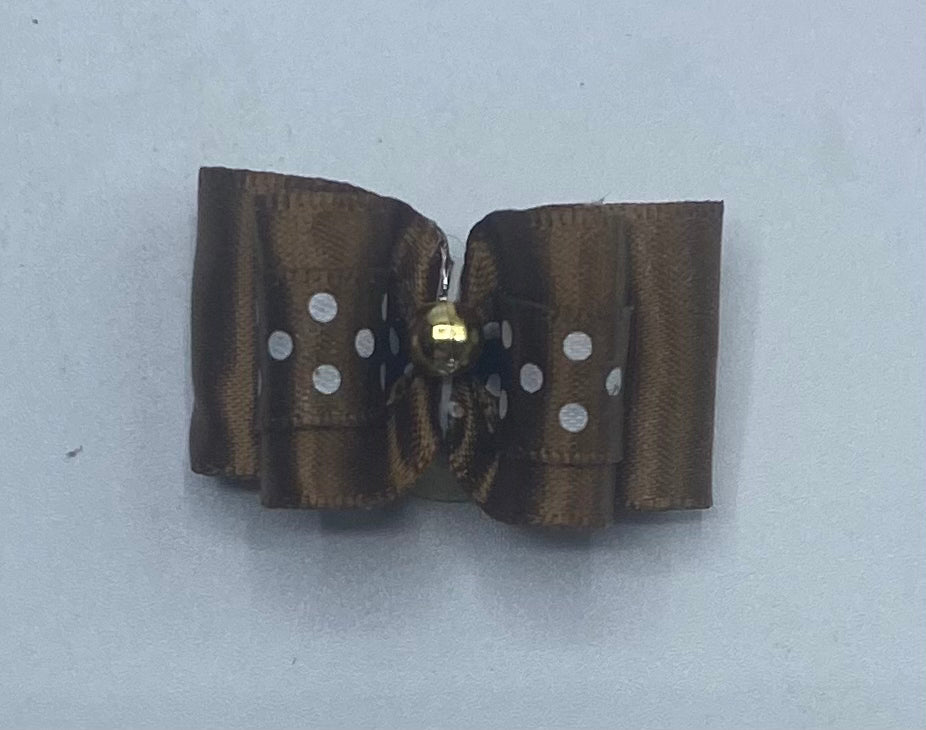 Brown Fancy Dog Hair Bows.