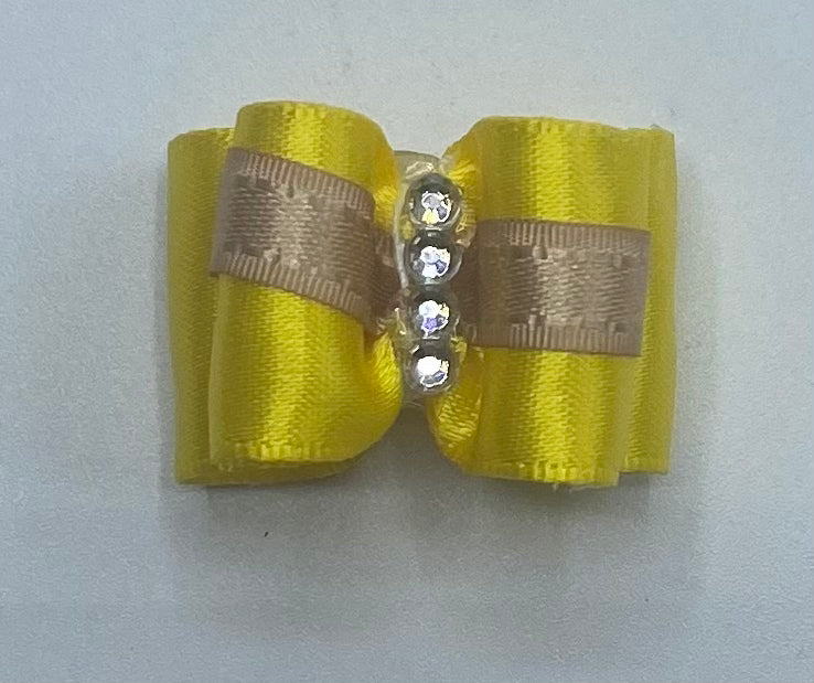 Yellow Fancy Dog Hair Bows.