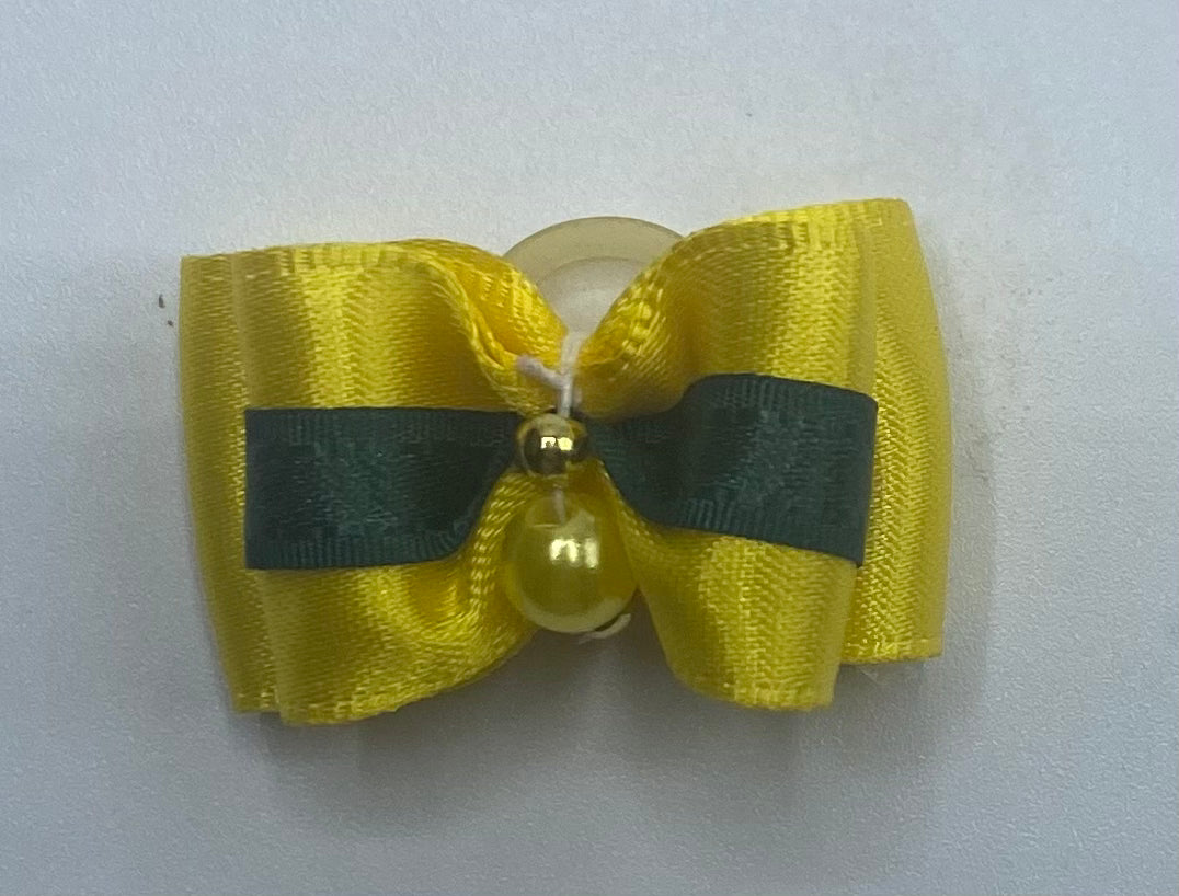 Yellow Fancy Dog Hair Bows.