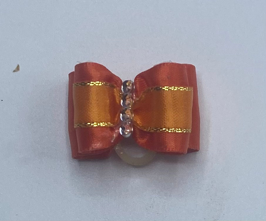 Orange Fancy Dog Hair Bows
