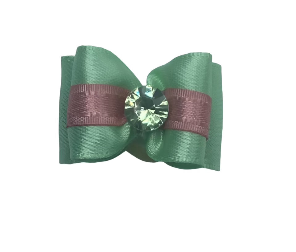 Green Fancy Dog Hair Bows.