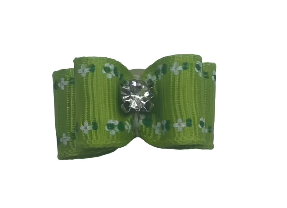 Green Fancy Dog Hair Bows.