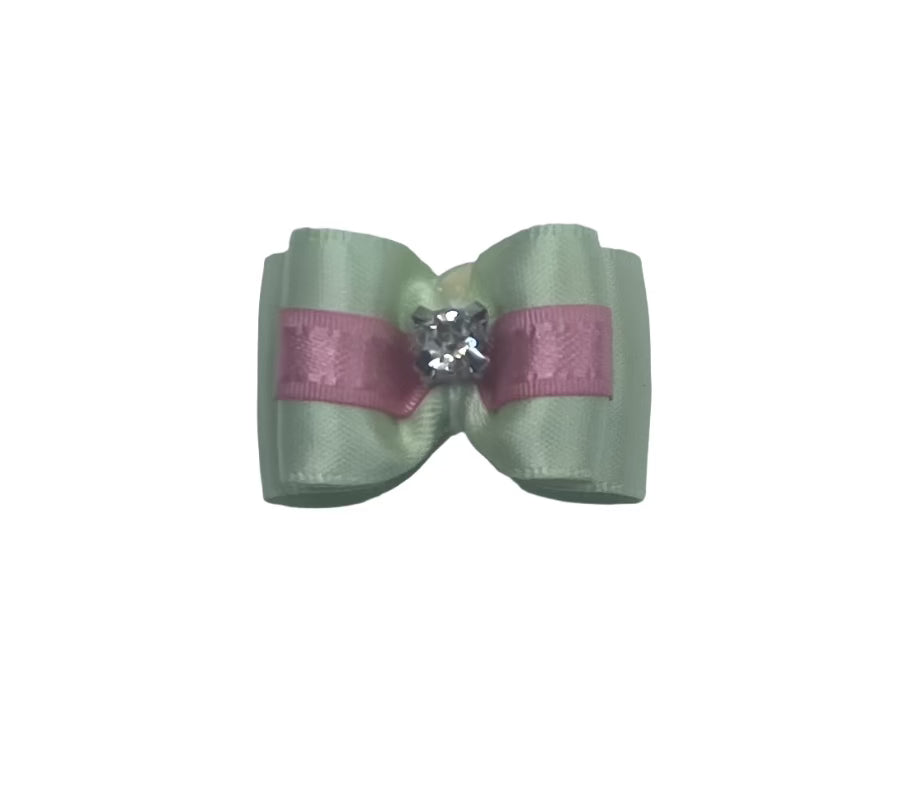 Green Fancy Dog Hair Bows.