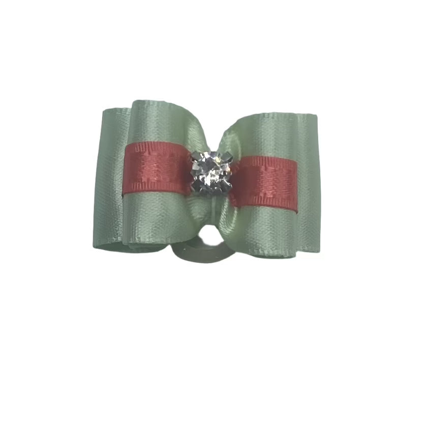 Green Fancy Dog Hair Bows.