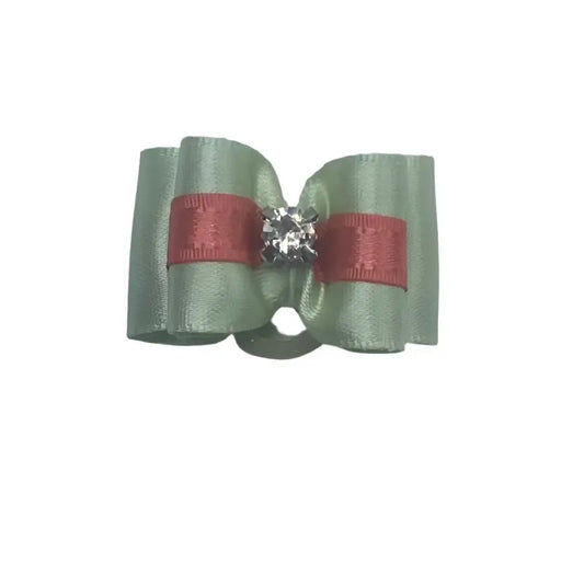 Green Fancy Dog Hair Bows.
