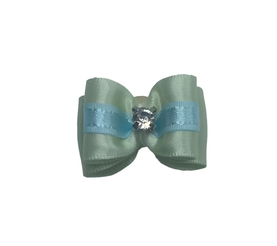 Green Fancy Dog Hair Bows.