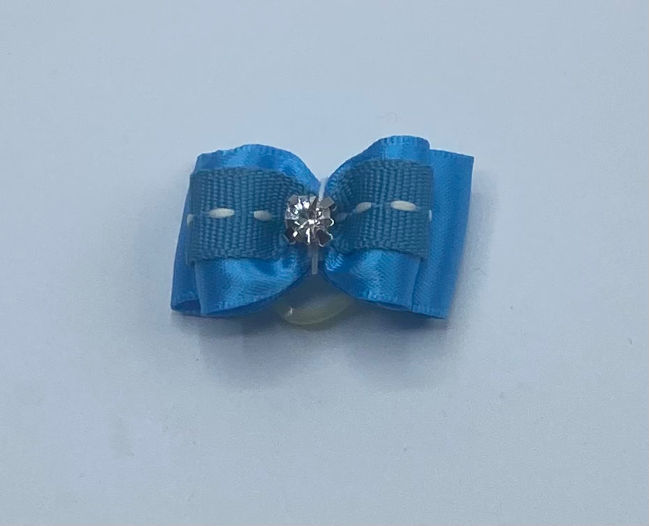 Blue Fancy Dog Hair Bows.